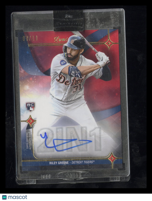 2023 Topps Luminaries Riley Greene #HK-RG1 Red RC Rookie Auto 07/10