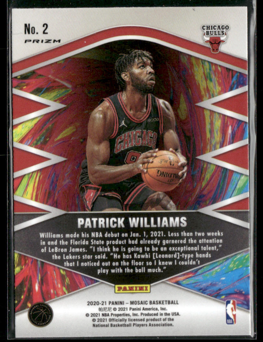 2020-21 Panini Mosaic Patrick Williams #No. 2 Introductions Silver Rookie