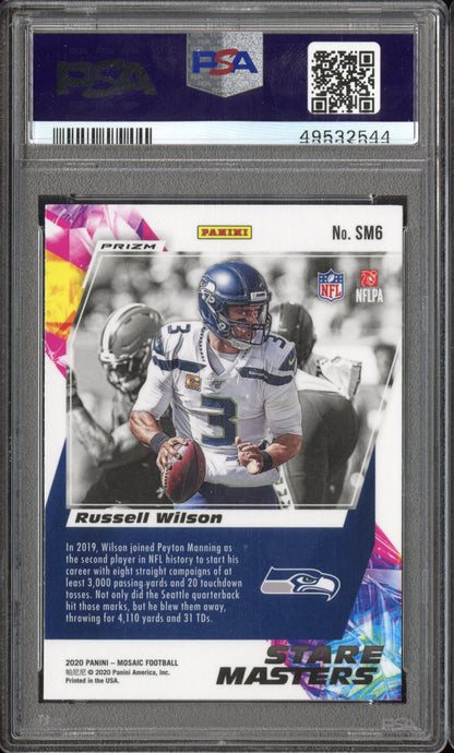 2020 Panini Mosaic Stare Masters Russell Wilson #SM6 Mosaic PSA 10