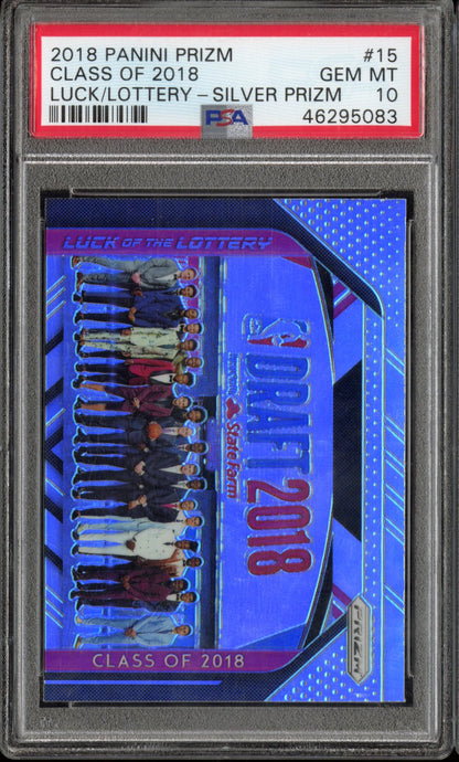 2018 Panini Prizm Class Of 2018 #15 Luck Lottery Silver Prizm Rookie PSA 10