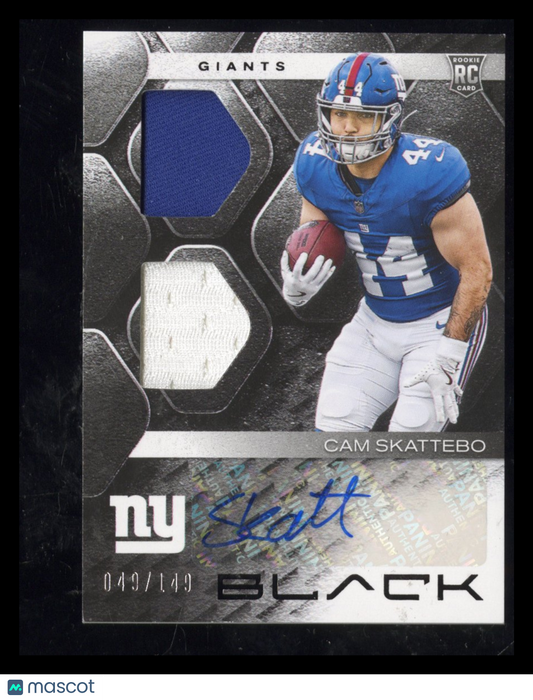 2025 Panini Black Cam Skattebo #RSM-CSO RC Rookie Signature Materials Auto /149