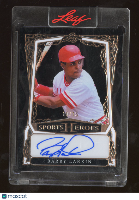 2025 Leaf Sports Heroes Barry Larkin #BA-BL2 Acetate Auto 10/15