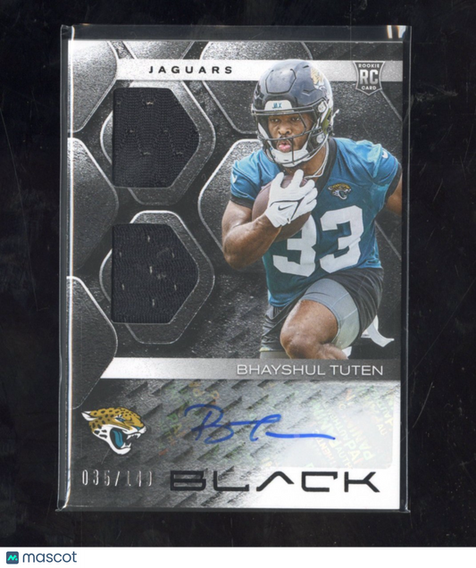2025 Panini Black Football Bhayshul Tuten #RSM-BTN Dual Patch Rookie Auto /149