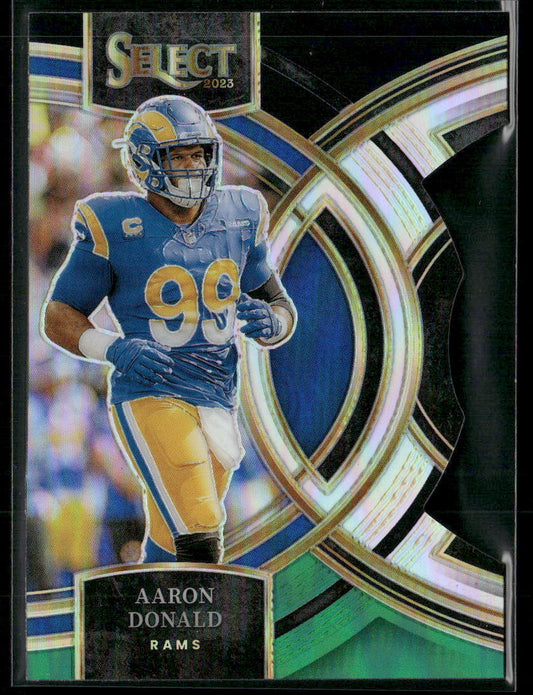 2023 Panini Select Aaron Donald #113 Die Cut Black Green