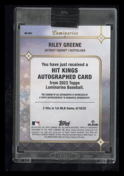 2023 Topps Luminaries Riley Greene #HK-RG1 Red RC Rookie Auto 07/10
