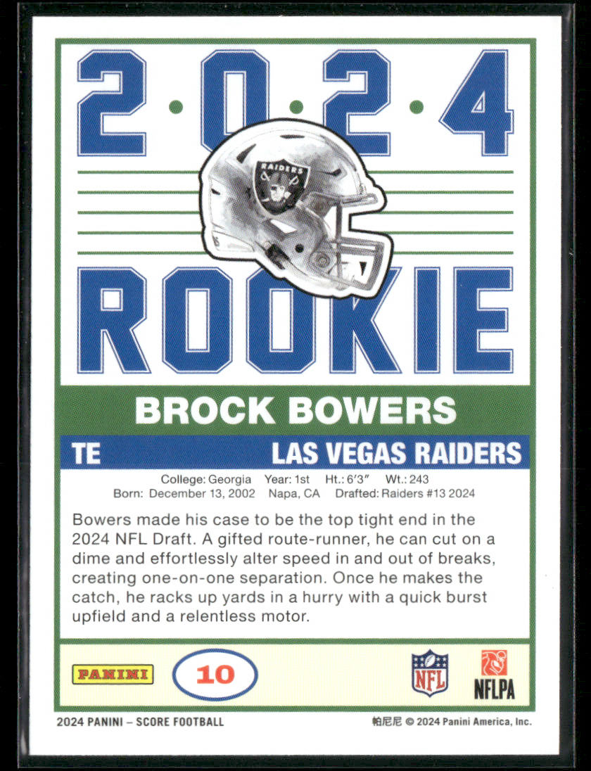 2024 Panini Brock Bowers #19 Rookie