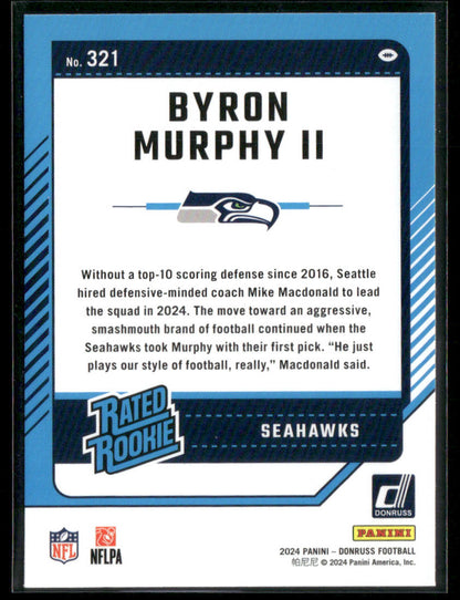 2024 Panini Donruss Byron Murphy II #321 Rated Rookie