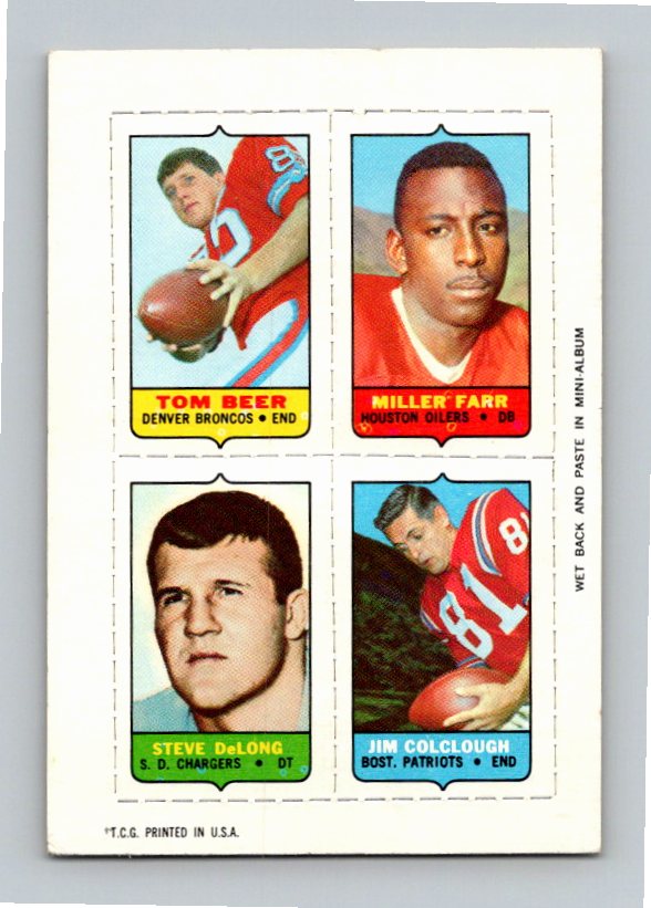 1969 Topps Miller Farr Jim Colclough Tom Beer Steve DeLong Four-in-One