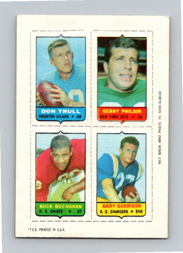 1969 Topps Garrison Trull Buchanan Philbin Four-in-One Singles