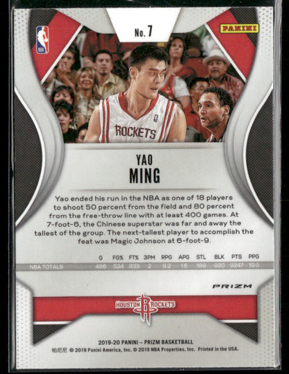 2019-20 Panini Prizm Yao Ming #7 Silver