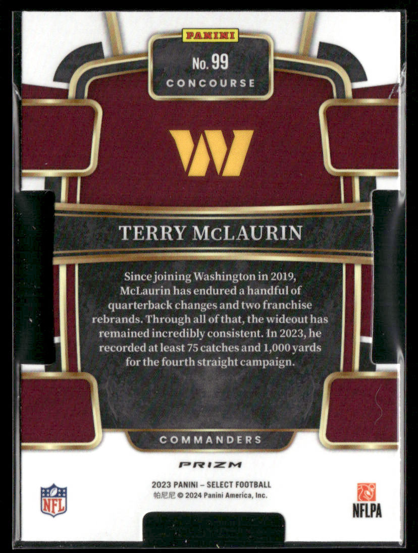 2023 Panini Select Terry McLaurin #99 Die Cut