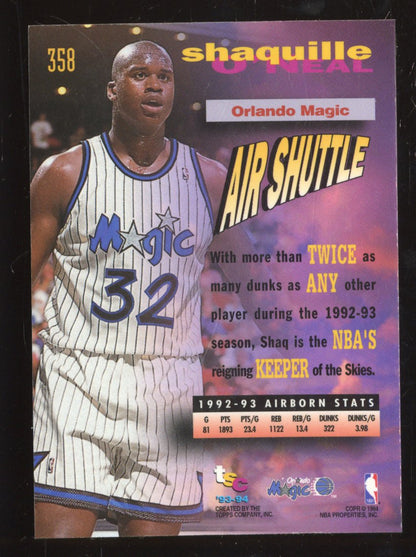 1993 Topps Stadium Club Shaquille O'Neal #358 Frequent Flyer Upgrade