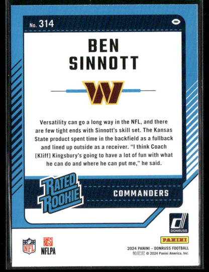 2024 Donruss Ben Sinnott #314 Rated Rookie