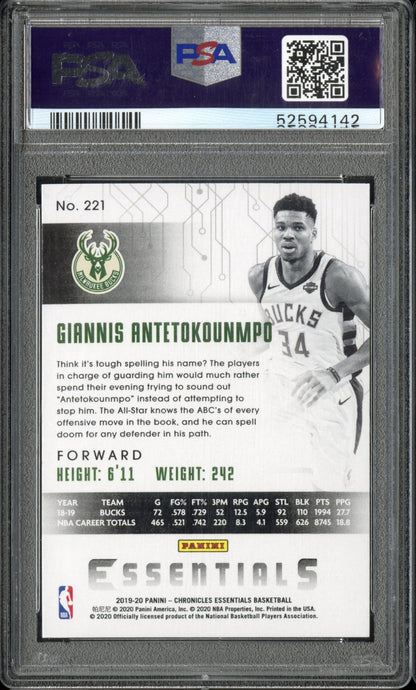 2019 Panini Chronicles G. Antetokounmpo #221 Bronze PSA 10