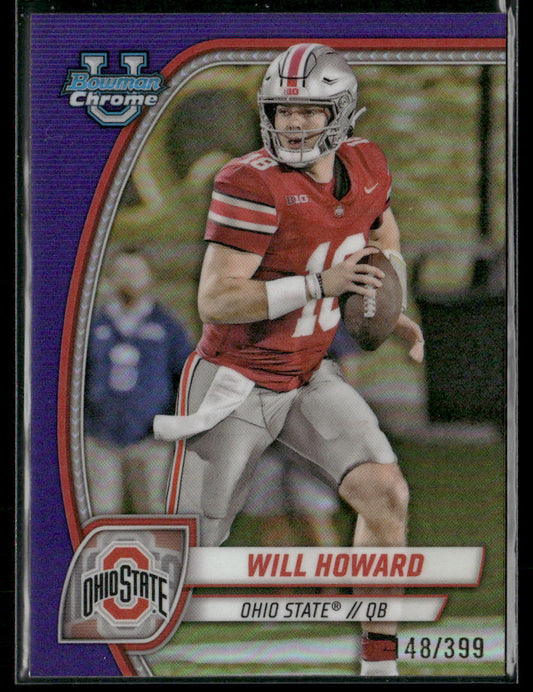 2024 Bowman Chrome University Will Howard #182 Purple 48/399