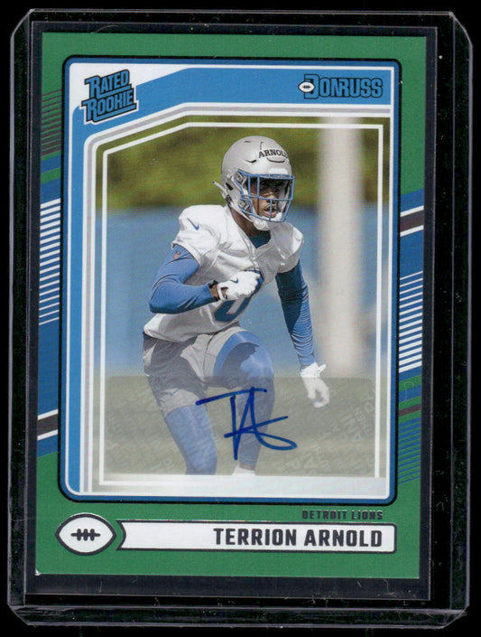 2024 Donruss Terrion Arnold #371 Green Rated Rookie Autograph