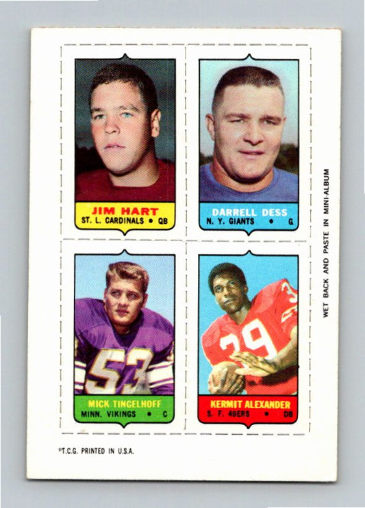 1969 Topps Kermit Alexander Darrell Dess Mick Tingelhoff Jim Hart Four-in-One