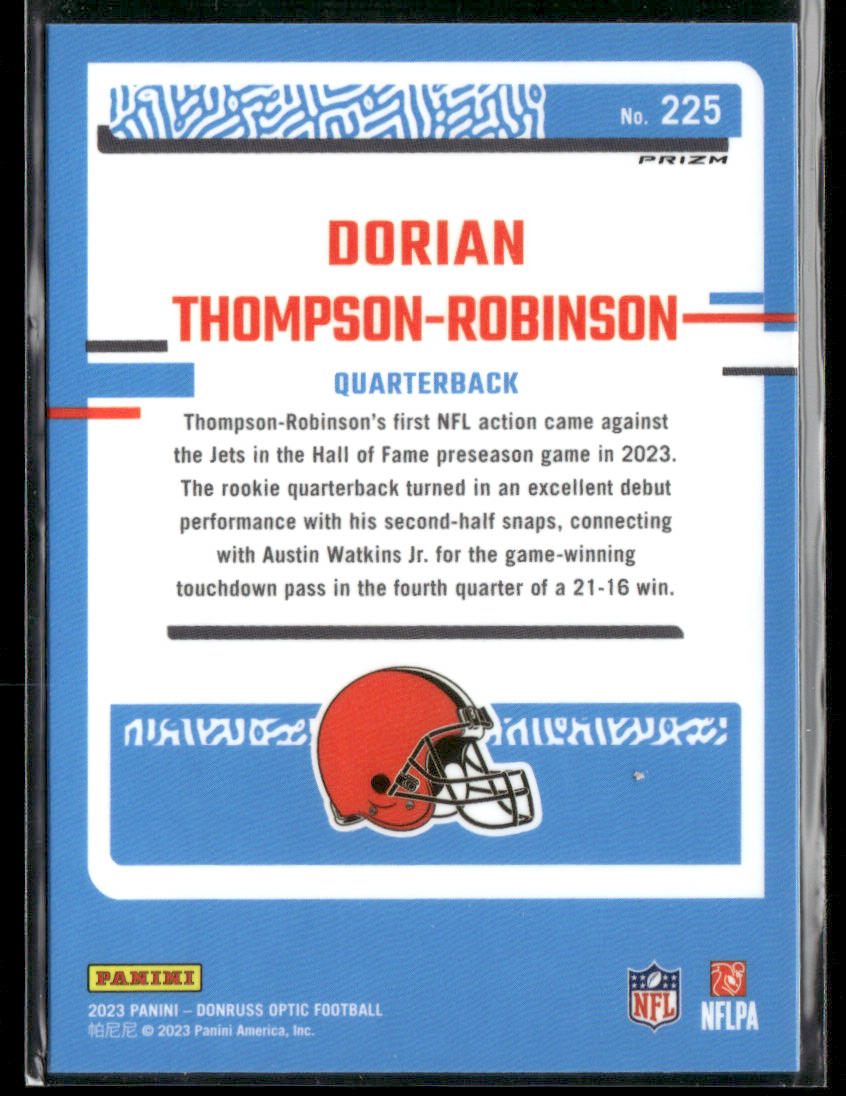 2023 Panini Donruss Optic Dorian Thompson-Robinson #225 Holo Rated Rookie