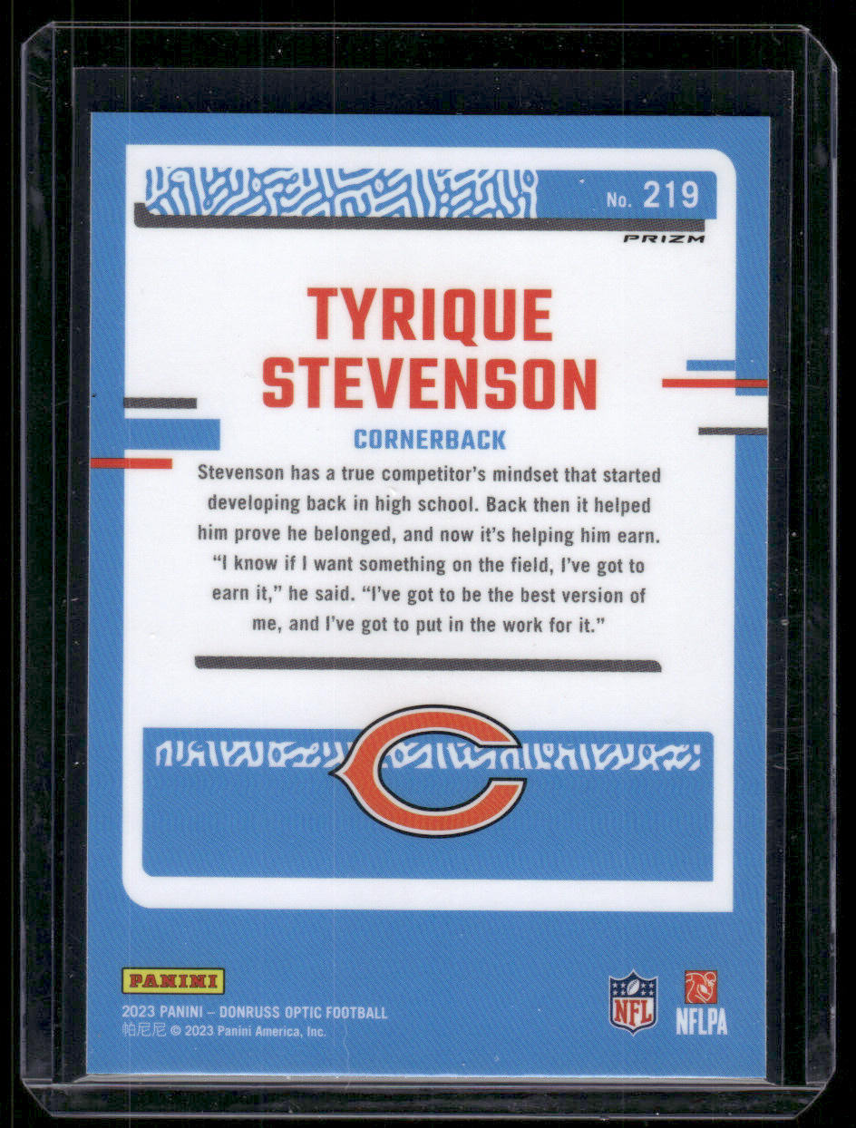 2023 Panini Donruss Optic Tyrique Stevenson #219 Holo Prizm Rated Rookie