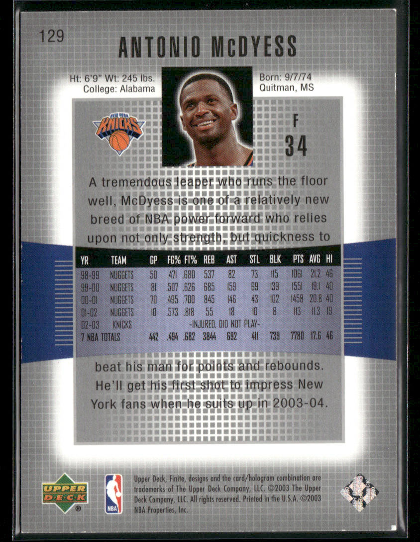 2003-04 Upper Deck Ultimate Antonio McDyess #129 286/2999