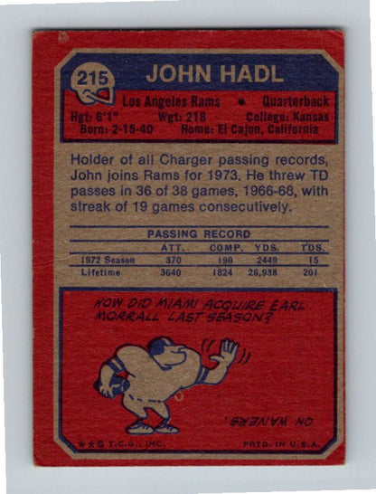 1973 Topps John Hadl #215