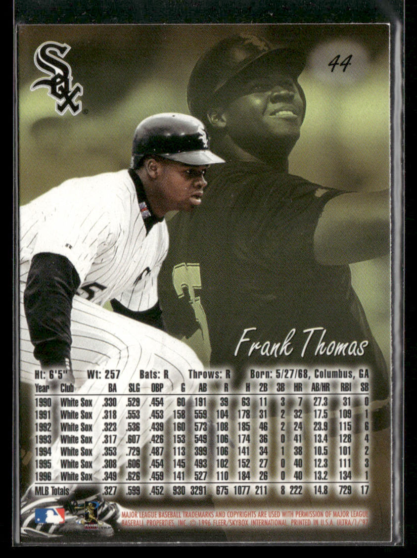 1996 Fleer Ultra Frank Thomas #44