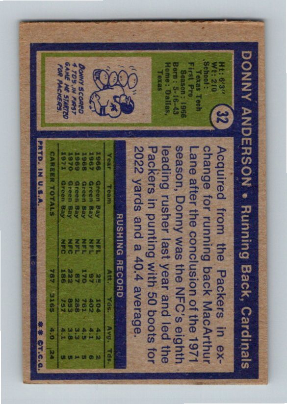 1972 Topps Donny Anderson #32