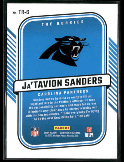 2024 Panini Donruss Ja'Tavion Sanders #TR-6 The Rookies