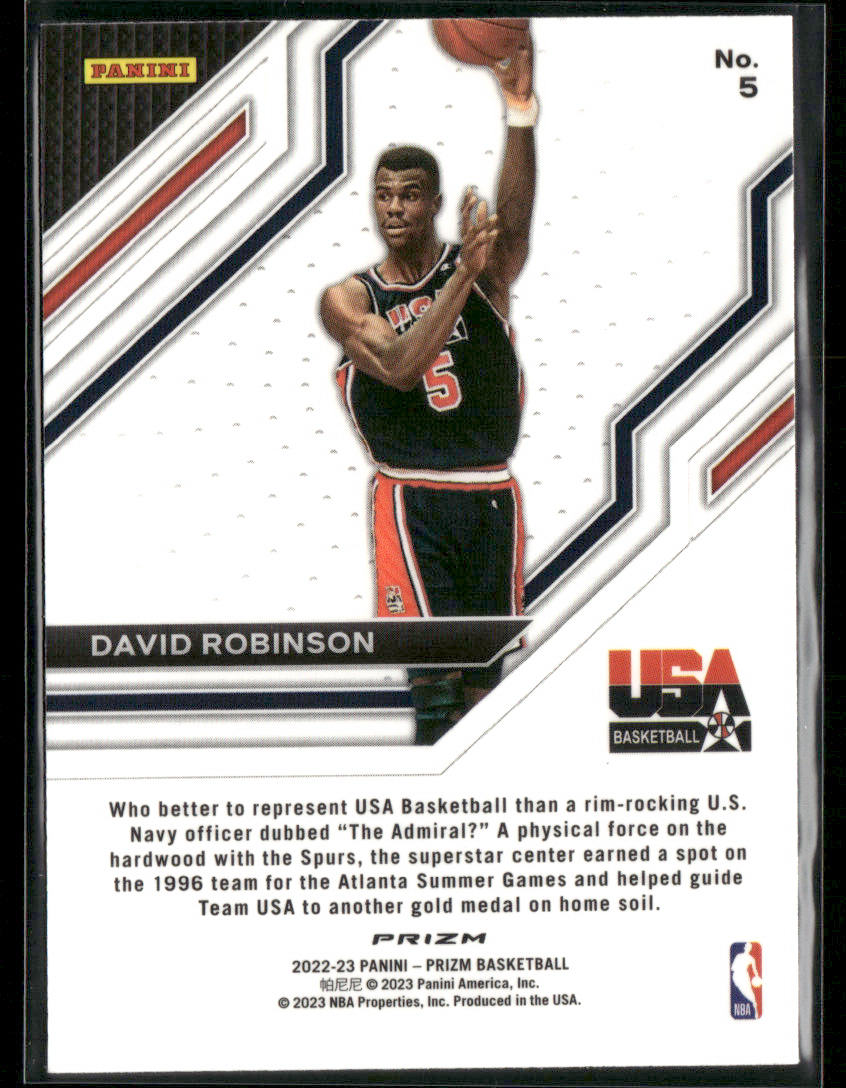 2022-23 Panini Prizm David Robinson #5 USA Basketball Silver