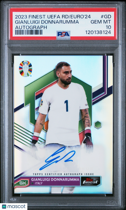 2023 Topps Finest Road To UEFA Euro Gianluigi Donnarumma #BCA-GD Auto PSA 10