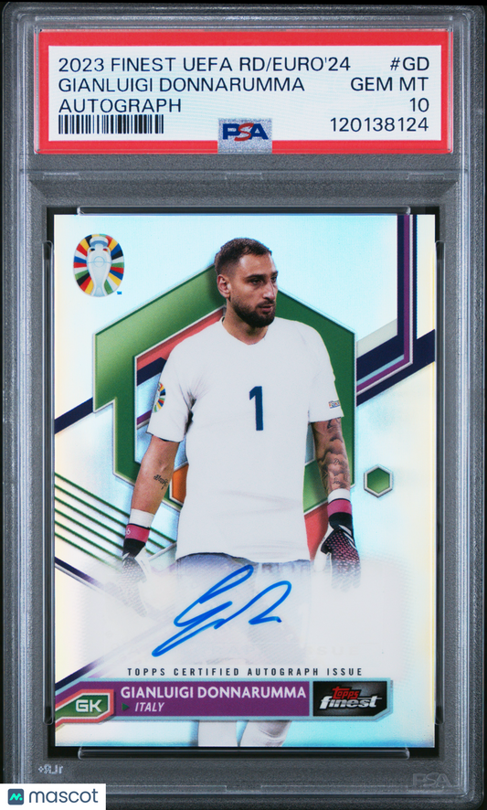 2023 Topps Finest Road To UEFA Euro Gianluigi Donnarumma #BCA-GD Auto PSA 10