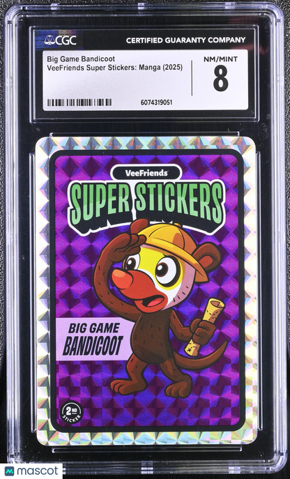 2025 VeeFriends Super Stickers Manga Series Big Game Bandicoot CGC 8