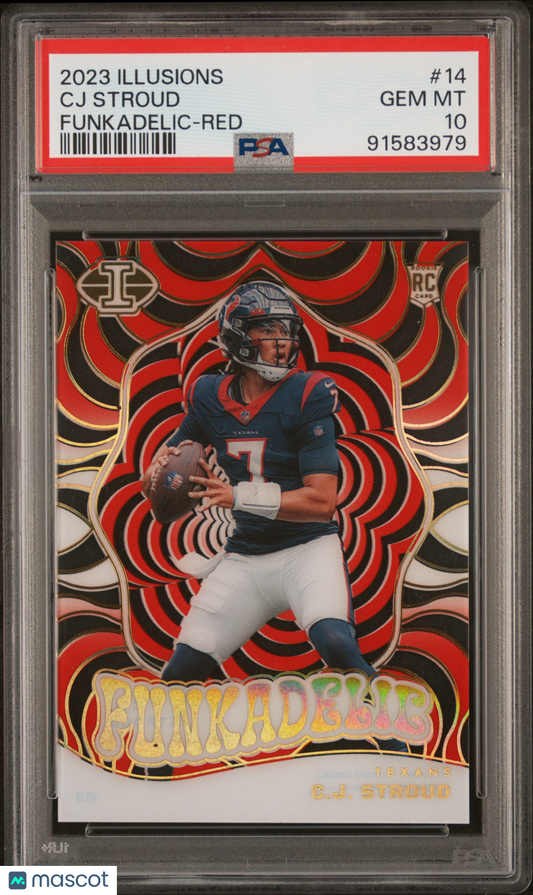2023 Panini Illusions CJ Stroud #14 Funkadelic Red 135/199 PSA 10