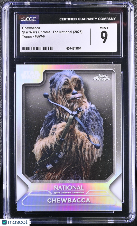 2025 Topps Chrome Star Wars The National Chewbacca #SW-6 Refractor CGC 9