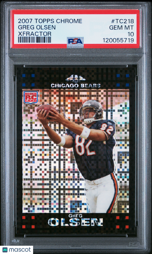 2007 Topps Chrome Greg Olsen #TC218 X-Fractor RC Rookie PSA 10
