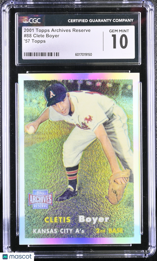 2001 Topps Archives Reserve Clete Boyer #88 '57 Topps CGC 10