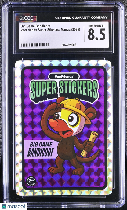 2025 VeeFriends Super Stickers Manga Series Big Game Bandicoot CGC 8.5
