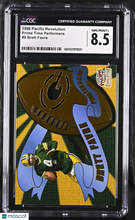 1998 Pacific Revolution Brett Favre #9 Prime Time Performers CGC 8.5
