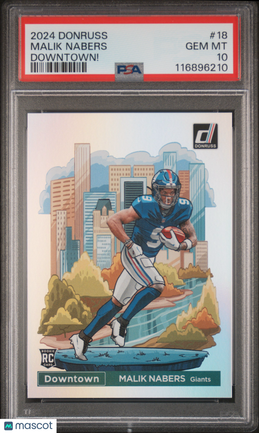 2024 Panini Donruss Downtown Malik Nabers #18 SSP PSA 10