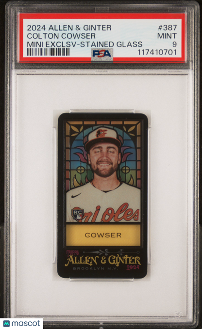2024 Topps Allen & Ginter Colton Cowser #387 Stained Glass SSP RC Rookie PSA 9