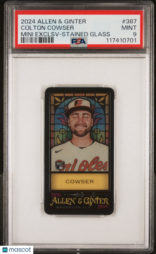 2024 Topps Allen & Ginter Colton Cowser #387 Stained Glass SSP RC Rookie PSA 9