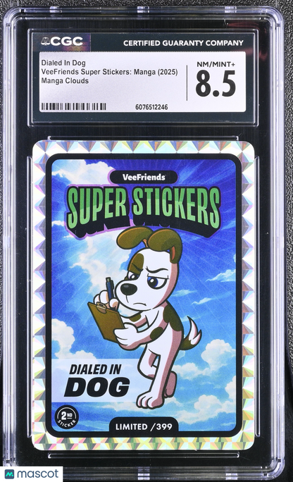 2025 Veefriends Super Stickers: Manga Dialed In Dog Manga Clouds /399 CGC 8.5