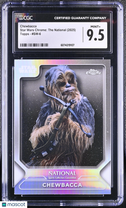 2025 Topps Chrome Star Wars The National Chewbacca #SW-6 Refractor CGC 9.5