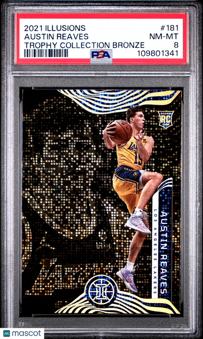 2021-22 Panini Illusions Austin Reaves Trophy Collection Bronze Rookie PSA 8 JC