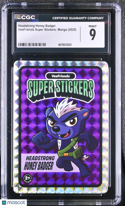 2025 Veefriends Super Stickers: Manga Headstrong Honey Badger CGC 9