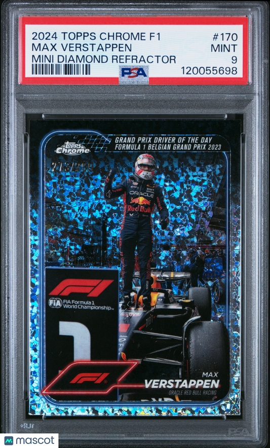 2024 Topps Chrome Formula 1 Max Verstappen #170 Mini Diamond 273/299 PSA 9