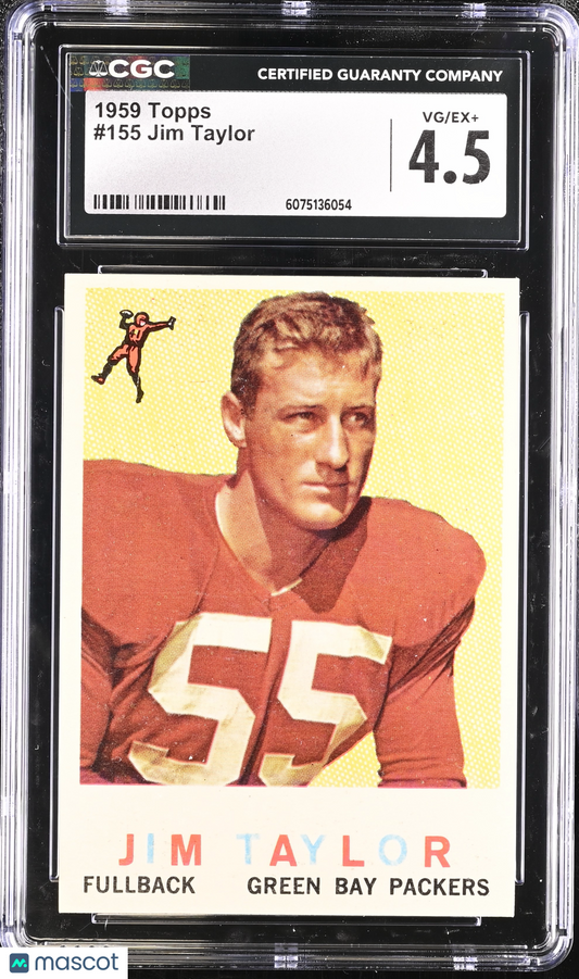 1959 Topps Jim Taylor #155 RC Rookie CGC 4.5
