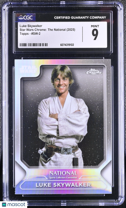 2025 Topps Chrome Star Wars The National Luke Skywalker #SW-2 Refractor CGC 9