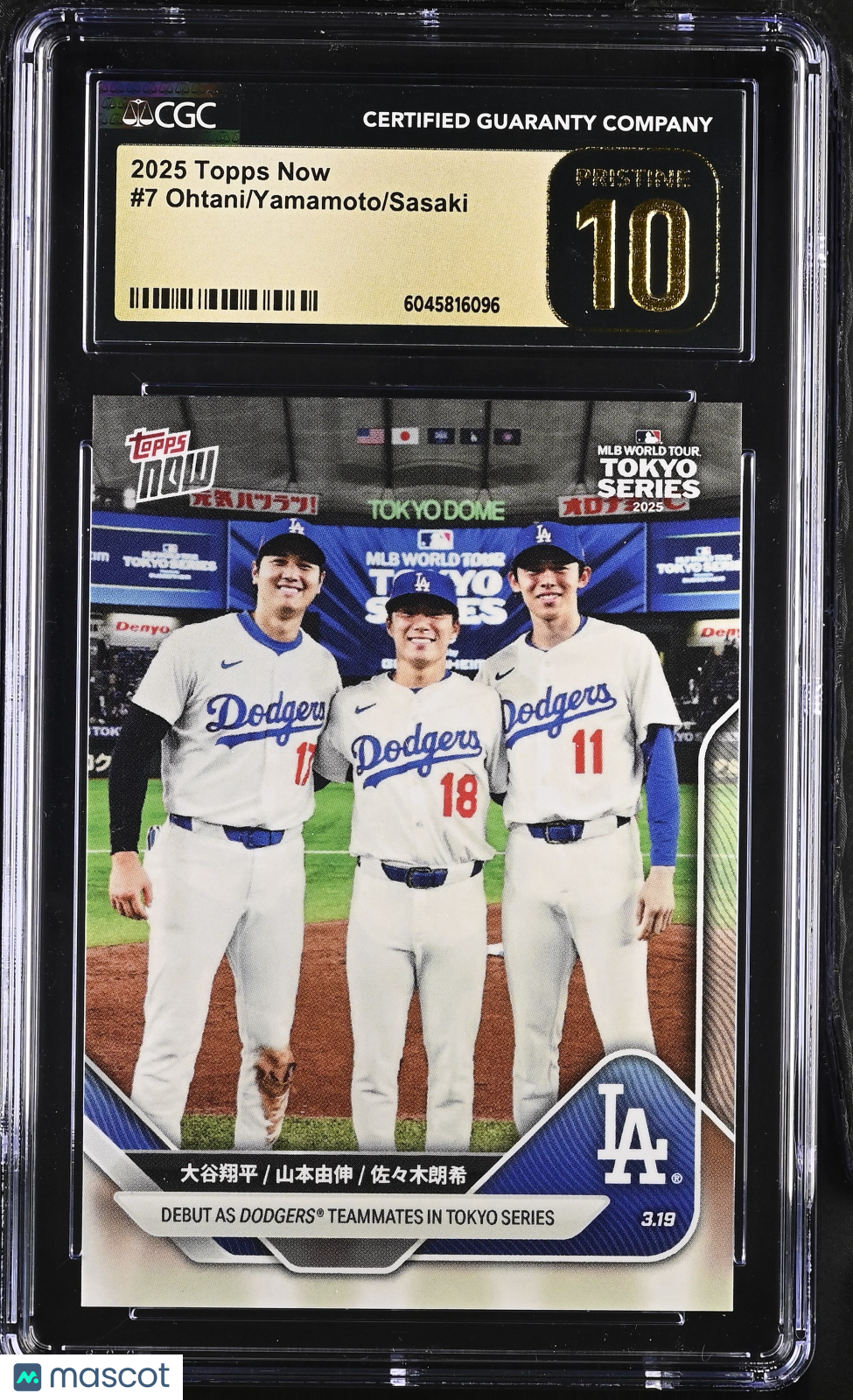 2025 Topps Now Ohtani/Yamamoto/Sasaki #7 Japanese Variation Pristine CGC 10