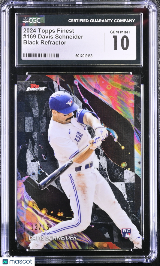 2024 Topps Finest Davis Schneider #169 Black Refractor CGC 10